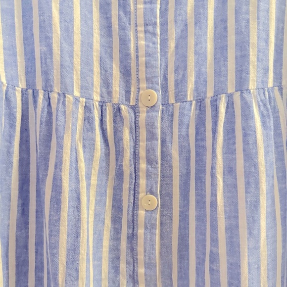 Beachlunchlounge-Women's Flutter Sleeve Button Front Linen Dress-EUC - Picture 9 of 13